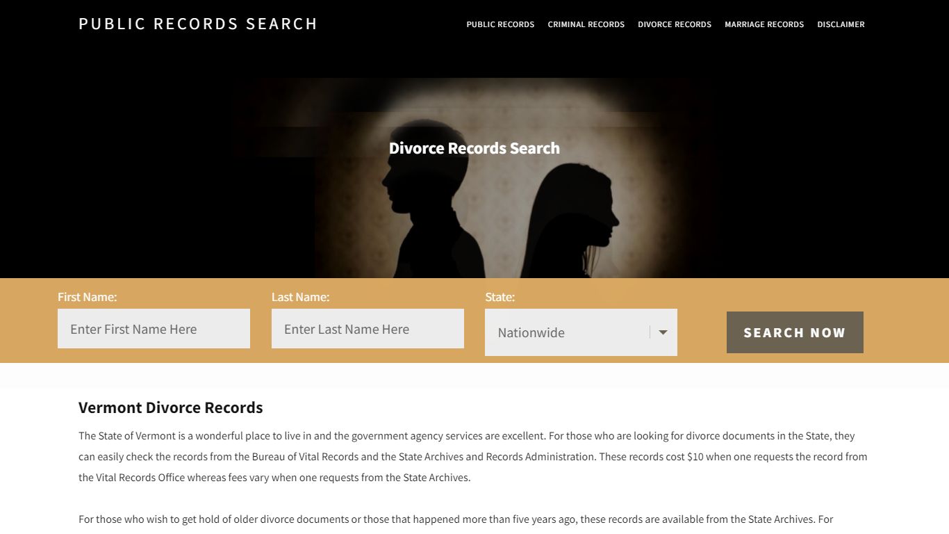 Vermont Divorce Records | Enter Name and Search | 14 Days Free